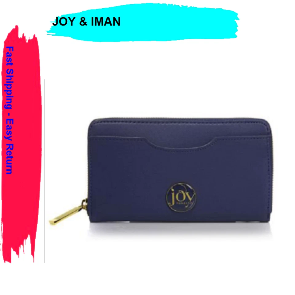 Cartera Joy Mangano E*Lite Couture de cuero genuino con RFID, AZUL MARINO Foto 1 de 1