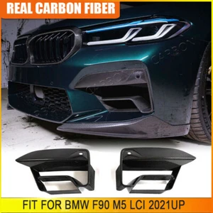 Dry Carbon Front Bumper Upper Air Vent Lid Cover Trim For Bmw F90 M5 LCI 2021-24 - Picture 1 of 14