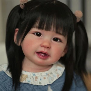 28" Finished Reborn Baby Doll Hand-Rooted Hair Toddler Cute Girl Cloth Body Gift - Bild 1 von 4