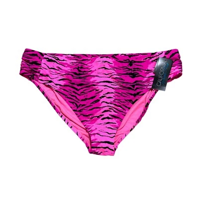 California Waves NWT Women Plus Size 2 (20/22) Pink Topaz Tiger Bikini Bottoms - Image 1 of 4