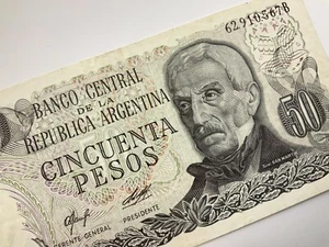 1976-1978 Argentina 50 Pesos Circulated Banknote Y961 - Picture 1 of 10