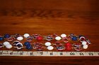 Vintage Costume Jewelry Lot Patriotic Beaded Strands Clip Earrings Pins Nautical
