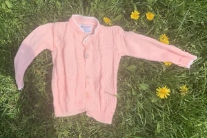 Vtg Cradle Knit Infant Baby Pink Sweater 3-6 Months ? Cottage Grandma - Picture 1 of 8