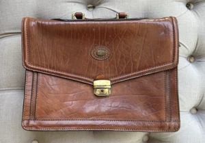 Vintage Leather AE Doctor Attorney Briefcase Attache Messenger Bag with Strap - Picture 1 of 9
