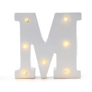 LED Buchstabe "M" mit Beleuchtung Geburtstagsdeko Batteriebetrieben Alphabet ABC - Bild 1 von 7