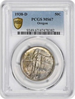 Oregon Commemorative Silver Half Dollar 1938-D MS67 PCGS - Image 1 of 4