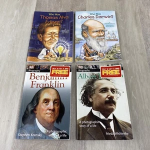 LOT of 4 CHILDREN'S BIOGRAPHY/GEOGRAPHY - Darwin Edison Edison Franklin Einstein - Picture 1 of 12