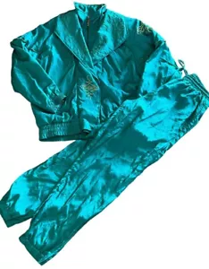 Giacca a vento tuta Lavon Track vintage anni 90 full zip verde taglia M - Foto 1 di 10