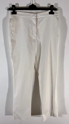 Pantaloni eleganti da donna, Made in Italy, Tg M, colore bianco. - Immagine 1 di 4