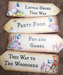 Juego de 4 flechas decorativas de fiesta de personajes de pato  - Imagen 1 de 4