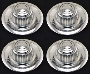 CHEVROLET CORVETTE CAMARO NOVA CHEVELLE RALLY WHEEL CHROME CENTER CAPS SET NEW - Picture 1 of 5
