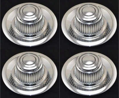 JUEGO TAPAS CENTRALES CROMADAS RUEDA RALLY CHEVROLET CORVETTE CAMARO NOVA CHEVELLE NUEVO Foto 1 de 4