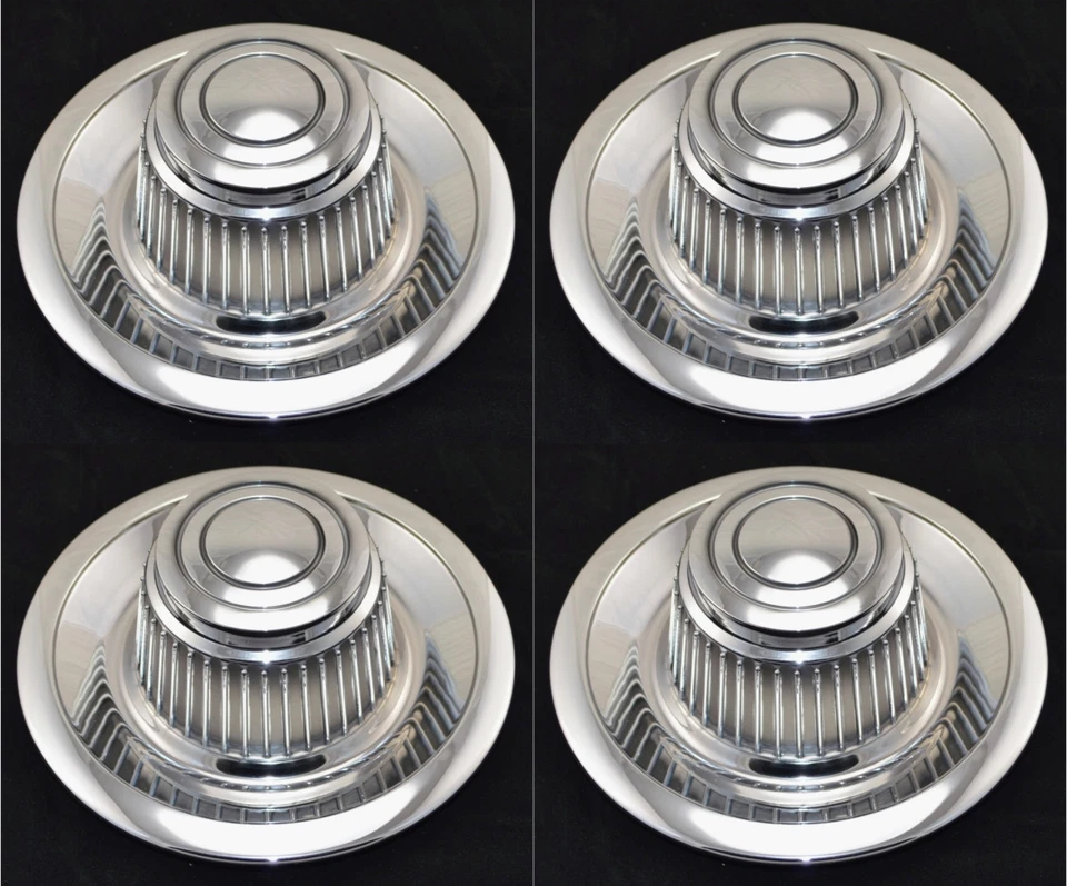 CHEVROLET CORVETTE CAMARO NOVA CHEVELLE RALLY WHEEL CHROME CENTER CAPS SET NEW - Image 1 of 4