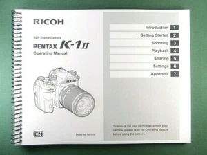 Pentax K-1 II Operating Manual: 140 Pages  - Coil Bound & Protective Covers! - Picture 1 of 2