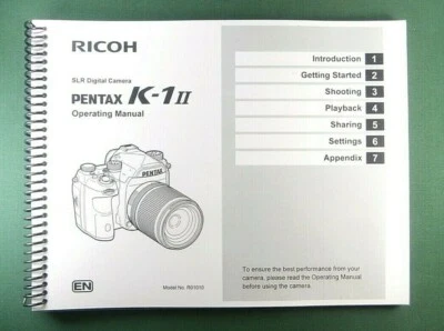 Pentax K-1 II Operating Manual: 140 Pages  - Coil Bound & Protective Covers! - Image 1 of 2