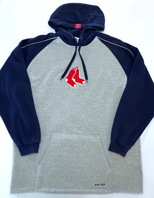 2008 Majestic Boston Red Sox Mens 2XL Embroidered Hoodie Sweatshirt Navy Gray - Image 1 of 4