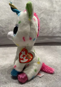 Peluche Ty Beanie Boo's Harmonie l'unicorno occhi glitter peluche - Foto 1 di 12