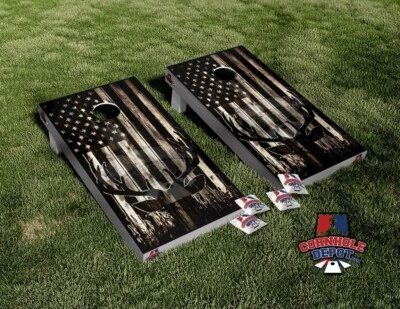 Juego de calcomanías calcomanías laminadas envolventes de vinilo tablero Cornhole de ciervo bandera americana Foto 1 de 4