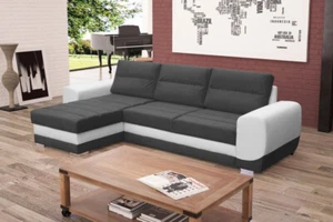 Sofa Schlafsofa Designer Sofa mit Bettfunktion + Bettkasten Ecksofa Couch NEU - Bild 1 von 12
