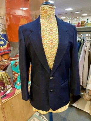 Veste Homme Ted Lapidus Vintage Bleu Marine Taille M Très Bon État - Photo 1/4