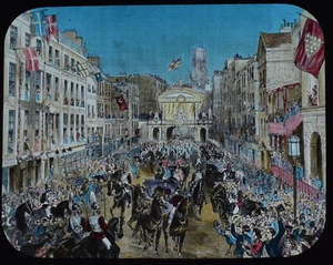 1863 ARRIVAL OF PRINCESS ALEXANDRA OF DENMARK C1890 Magic Lantern Slide ROYALTY - Picture 1 of 3