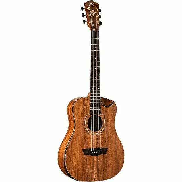 Washburn Comfort G-Mini 55 Koa 6-String Travel Acoustic Guitar - Natural (WCGM55K-D)