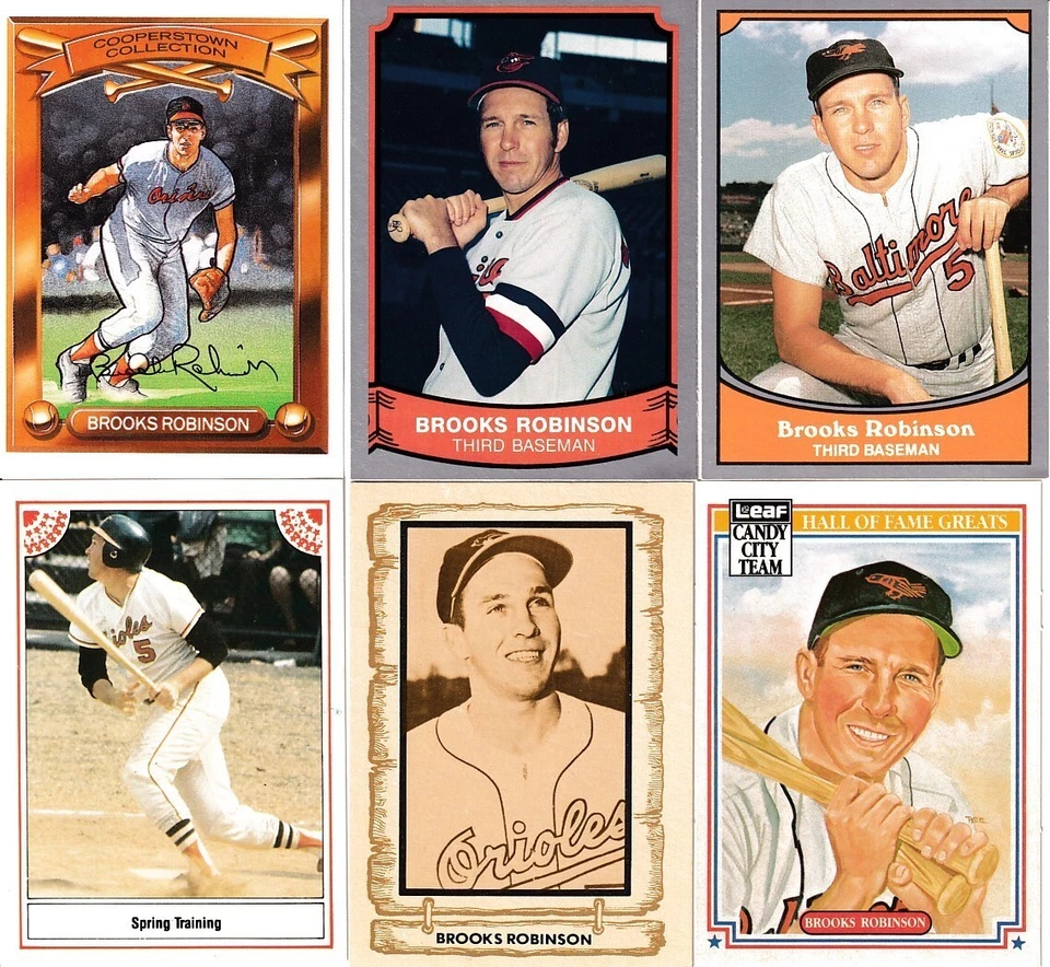 6 Brooks Robinson Oddballs 1981 Cramer 1987 Leaf HOF 1989 y 1990 Pacific Legends Foto 1 de 1
