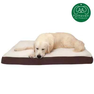 Pet Bed Dog Pet Products Faux Sheepskin & Suede Deluxe Orthopedic Dog Bed - Picture 1 of 6