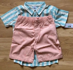 Carter's Toddler Boys' 2-Piece Multicolor Plaid Shirt & Shorts Set Size 5t / 5T - Picture 1 of 6