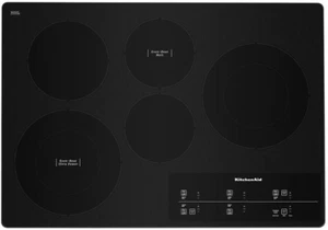 KitchenAid 30" Stainless Steel Trim Electric Cooktop - KCES950KSS - Picture 1 of 3