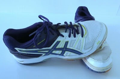 Женские теннисные туфли ASICS Gel-Rocket 9,5 кожаные сетчатые фиолетово-зеленые кроссовки - Изображение 1 из 4