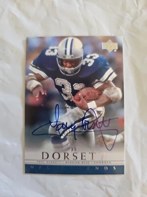 TONY DORSETT 2000 Upper Deck NFL Legends HOF Card Auto #22-Dallas Cowboys  - Image 1 of 4