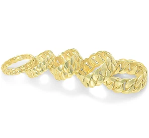 Anillo de eslabones cubanos de oro Miami banda para hombre joyería sólida 10K 6 mm 10 mm regalo de lujo - Imagen 1 de 15