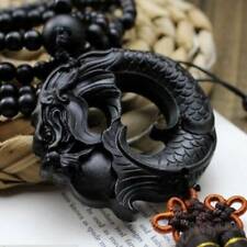 Retro decorations Fengshui Car Pendant Jewelry Ebony Wood Carving Chinese Dragon