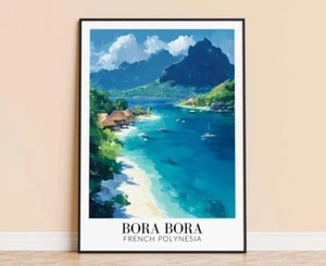 Bora Bora Print - Bora Bora French Polynesia Travel Wall Hanging - Picture 1 of 4