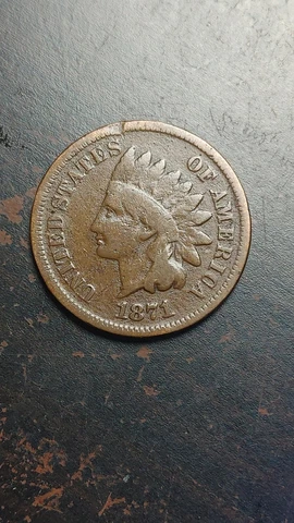 1871 Indian Head Cent 1C Circulated Key Date                                S186 Cover