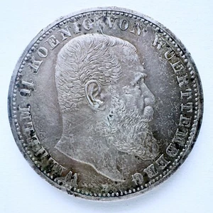 5 Marchi Impero 1913 F Württemberg Argento - Foto 1 di 2