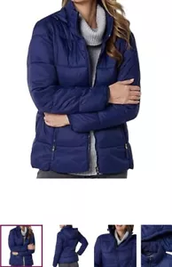 St. John’s Bay Women’s Blue Puffer Jacket, Soft and Comfortable Women’s Medium - Picture 1 of 13
