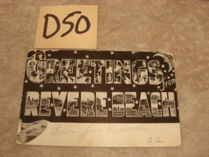 D50 VINTAGE POSTCARD REVERE BEACH MASSACHUSETTS GREETINGS FROM REVERE BEACH - Picture 1 of 1