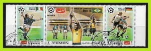 Yemen Kingdom 1970 Winner Of Football World - Strip Of 3 Stamps - Used - Picture 1 of 2