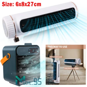 USB Rechargeable Desktop Table Air Conditioner Cooling Fan Quiet with 3 Speeds - Picture 1 of 84