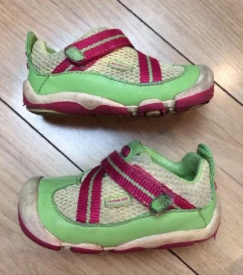 Zapatos para caminar bebé talla 3,5 M STRIDE RITE "Sportie" niñas rosa y verde menta Foto 1 de 4
