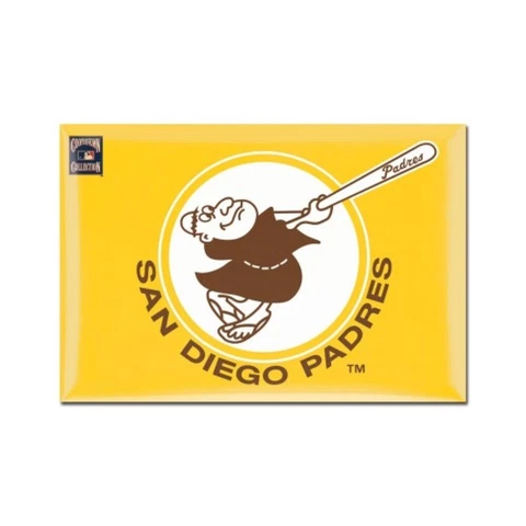 SAN DIEGO PADRES SWINGING FRIAR COOPERSTOWN 2.5" x 3.5" METAL MAGNET WINCRAFT Cover