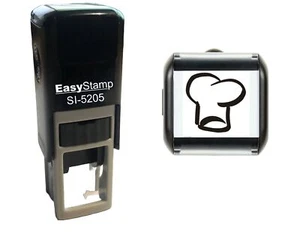 Loyalty Card Stamp 10mm Self Inking Rubber Small Pocket Size - CHEFS HAT - Picture 1 of 10