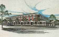 Postcard OH Findley Inn Conference Center Hotel Restaurant Jacques Illustration
