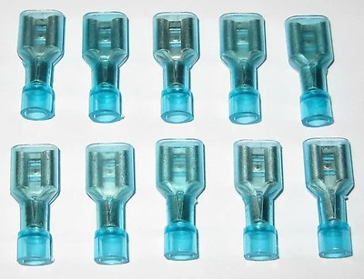 10 X Female Quick Connect Insulated Terminal - .25 Tab - 16-14 AWG - 1/4" - .250 - Image 1 of 4