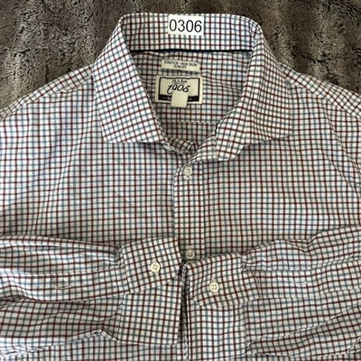 Jos A Bank 1905 Brrr Comfort Stretch Calce Ajustado Sin Planchar 17 35 Rojo Blanco Azul Cuadros Foto 1 de 4