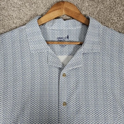 johnnie-O Shirt Menz XL Button Down Shackleford Blue AOP Coastal Beach Cocktail  - Image 1 of 4