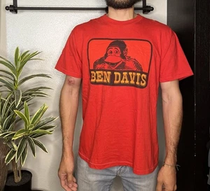 Ben Davis Shirt Adult Large Red Logo Funky Monkey Single Stitch Vintage 90s 80s - Picture 1 of 16