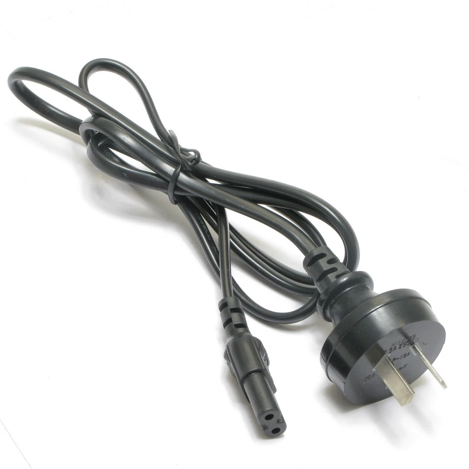 AS/NZS 3112 2-Prong Plug to IEC C7 Power Cord, 4ft length, 100pcs - Image 1 of 2